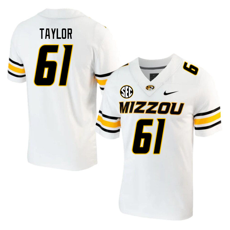 Men #61 Richard Taylor Missouri Tigers College 2023 Football Stitched Jerseys Sale-White